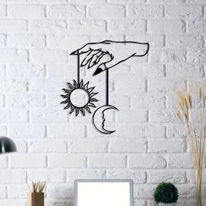 Decoración de Pared Metálica con Diseño de <span class=keywords><strong>Luna</strong></span> <span class=keywords><strong>y</strong></span> <span class=keywords><strong>Sol</strong></span>, Arte Decorativo en Hierro Grabado, Decoración para el Hogar con Color <span class=keywords><strong>y</strong></span> Tamaño Personalizados para Ramadán - Product Image 5
