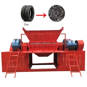 Car tire shredder waste tyre recycling machine production line full automatic /rubber tire recycling plant price for sale