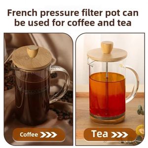 Cafetière à piston en verre borosilicate écologique 350ml-1000ml, résistante à la chaleur, sans BPA, design personnalisable - Product Image 5