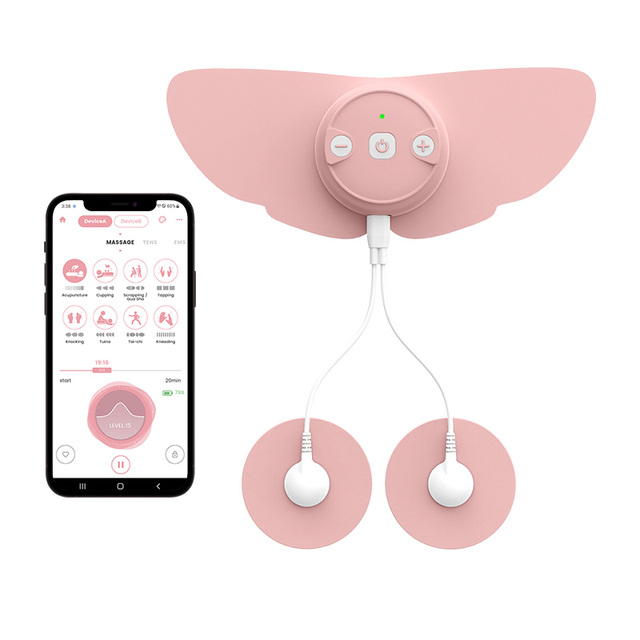 2-Channel TENS EMS Device App Control 26 Modes Smart Muscle Stimulator Type-C Rechargeable TENS Unit Body Pain Management