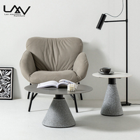 Table basse ronde de luxe, petite table basse, design en marbre, simple et moderne, meuble d'hôtel, salon, café
