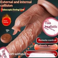 Erwachsenen-Sexspielzeug Realistischer Dildo 7 Frequenzen Schwingende Vibration Heizung Teleskopisch Fernbedienung Täglich Wasserdicht Weiblich