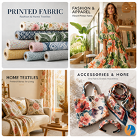 Nouvel Arrivage Tissu en Coton Peigné Écologique Uni Imprimé Numérique Floral Vintage pour Robes d'Été et Sacs Tissés