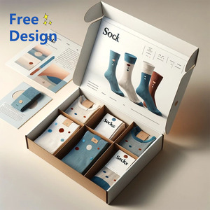Boîtes d'emballage en carton ondulé haut de gamme personnalisées en gros, impression couleur, boîte cadeau pour chaussettes, gaufrage, manipulation, expédition personnalisée - Product Image 1