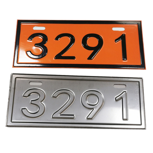 30cm X 12 cm veicolo per il trasporto di merci pericolose arancione rettangolare segno regolatore in acciaio inox arancione segno rettangolo - Product Image 1
