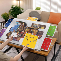 Verstellbarer 6-Schubladen-Puzzletisch mit 9mm Dicker Filzplatte ODM/OEM Kinder- und Jugend-Aufbewahrungstisch für Puzzles