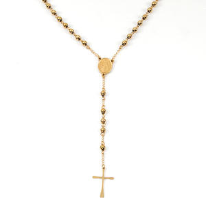 4 מ "מ צלב צלב זהב נירוסטה אין לדעוך רוזרי שרשרת זהב דתית catholic שרשרת סוודר גברים נשים - Product Image 4