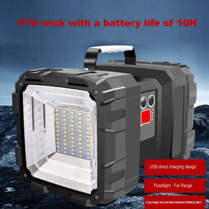Lampe torche P70 rechargeable à double tête de qualité supérieure pour une utilisation en extérieur, offrant une éclairage super lumineux de haute qualité - Product Image 3