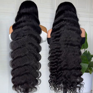 Perruque ondulée naturelle de qualité supérieure en cheveux humains bruts du Cambodge, perruque frontale HD 13x4 sans colle, vente en gros - Product Image 3