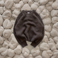 Pull en cachemire tricoté respirant pour homme, style designer, col rond, avec logo frontal, pour l'hiver