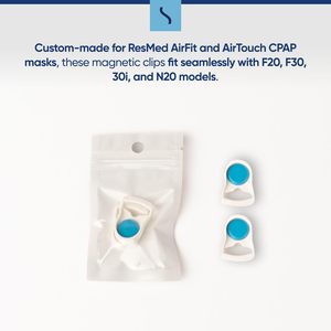 Clips Magnéticos para Sujetar el Arnés - Paquete de 2 para Mascarillas <span class=keywords><strong>ResMed</strong></span> AirFit/AirTouch <span class=keywords><strong>F20</strong></span>/F30/F30i/N20 - Ajuste Seguro y Fácil - Duraderos para CPAP - Product Image 4