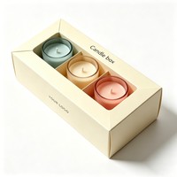 Caja de Regalo Personalizada para Velas, Económica de Fábrica, Juego de 3, 4 o 5 Mini Velas de Cera con Inserto, Caja de Regalo para Velas Aromáticas