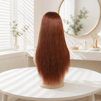Perruque en cheveux humains naturels indiens Remy, longue et droite, avec frange latérale, densité 200%, fabriquée à la machine, pour femmes noires