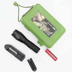 Jeu de torche LED cob, torche tactique T6 Super lumineuse, 5 modes, pour les activités de plein air et utilisation d'urgence