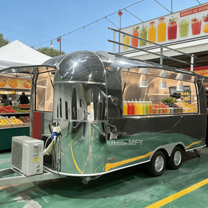 Chariot mobile de restauration en acier inoxydable, remorquable, pour café et snacks, avec service de bonbons et de chips - Product Image 4