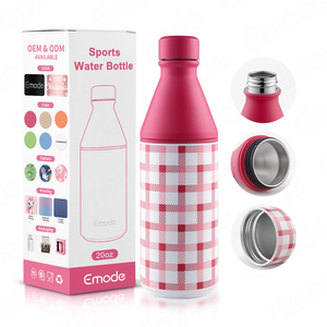 <span class=keywords><strong>Botella</strong></span> de Agua Deportiva Aislada de Acero Inoxidable de 12 oz, <span class=keywords><strong>Botella</strong></span> Reutilizable a Prueba de Fugas con Diseño a Cuadros para Viajes y Uso al Aire Libre - Product Image 3