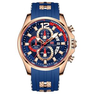 Mini Focus 0350, Reloj de Pulsera Deportivo de Cuarzo, Marca de Moda, Resistente al Agua, Reloj Masculino con Correa de Silicona Azul, Reloj de Lujo - Product Image 6
