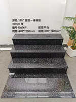 Carrelage d'escalier en porcelaine 1200x300mm de Foshan, taille personnalisée, carrelage de nez de marche, design marbre avec rainure