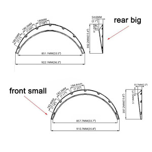 Universal Car <b>Wheel</b> Arch Mudguards Black Polyurethane Wide Body Kit For Sedans Suv Offroad Vehicles - Product Image 4