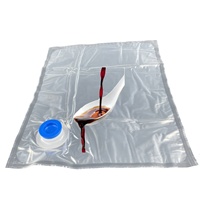 Sac à bavoir dans une boîte de jus de vin 1L2L3L5L Sac transparent avec logo personnalisé Sac en plastique avec bec verseur