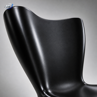 Fauteuil de salon moderne en fibre de verre sculptural et durable, fauteuil d'appoint noir pour la maison, le salon, l'hôtel commercial