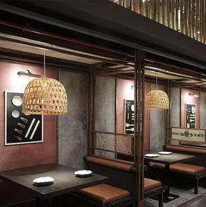 Lustre japonais en rotin Restaurant Lampe en rotin tissé à la main Asie du Sud-Est Café Restaurant <span class=keywords><strong>Salon</strong></span> de thé Lampe boule de sésame - Product Image 4