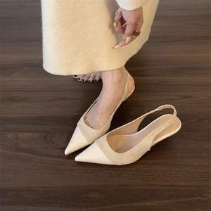 Sandalias de Tacón Alto y Fino con Correa en el Tobillo y Cierre de Hebilla de Cuero Genuino, Punta Puntiaguda, Elegantes y Sexys para Mujer, para Todas las Temporadas - Product Image 3