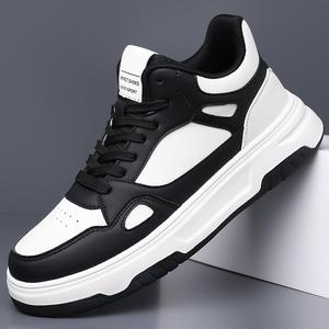 Baskets Chunky pour Hommes en PU avec Doublure en Maille Respirante, Bout Rond, à Lacets, Plateforme, pour l'Automne, Sport et Tenue Décontractée - Product Image 1