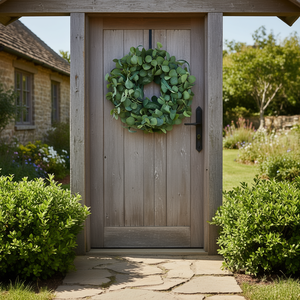 Guirnalda artificial de eucalipto verde de 26 pulgadas, decorativa y redonda, para decoración de puertas de casa y jardín. - Product Image 2