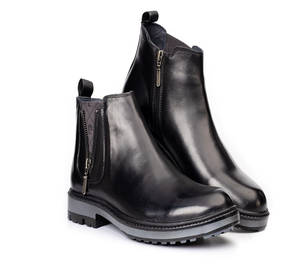 Bottes en cuir véritable pour hommes, mode, durables, confortables, décontractées, pour tous les jours, chaussures à la cheville pour l'extérieur - Product Image 1