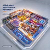 Modèle d'architecture d'hôtel pour aire de jeux intérieure pour enfants, en plastique ABS, avec piscine à balles moderne, zone d'escalade, escaliers arc-en-ciel et toboggans