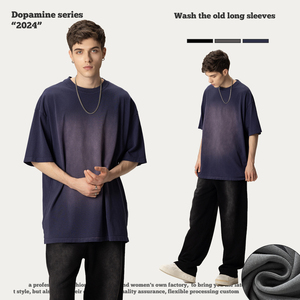 เสื้อยืดแขนสั้นผ้าคอตตอนหนัก 280 กรัม ซักและทำสีซีดแบบวินเทจ สำหรับผู้ชาย รุ่น FOG Washed - Product Image 2