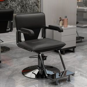 Silla de Peluquería Hidráulica Ergonómica Moderna y Sencilla, Giratoria 360 Grados, de Cuero Sintético, con Elevación - Product Image 1