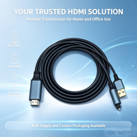 Câble convertisseur audio ARC/eARC vers optique Toslink SPDIF, gaine en aluminium tressé, port d'affichage