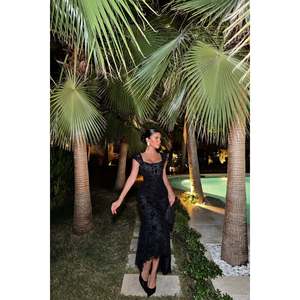 Vestido Corsé Negro Cortez para Mujer, Talla Grande, Vestido de Noche con Lentejuelas, Opciones de Largo hasta el Suelo y hasta la Rodilla, Talla XL - Product Image 4