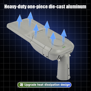 ไฟถนนอัจฉริยะอลูมิเนียมสำหรับภายนอกอาคาร กันน้ำระดับ IP65 กำลังไฟ 200W 150W 100W 50W พร้อมโมดูล LED สำหรับพื้นที่สาธารณะและไฟส่องสว่างบนถนน - Product Image 4