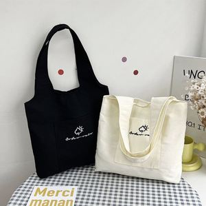<b>Plain</b> Blank <b>Canvas</b> Shopping <b>Tote</b> <b>Bag</b> With Custom Printed Logo Reusable Wholesale <b>Canvas</b> Shoulder <b>Bag</b> High Quality - Product Image 1