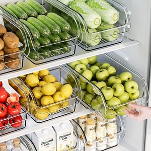 Fridge Organizer Food Grade Storage Bins With Lids Rectangle PP Plastic 6+ Compartments For Vegetables Fruits Eggs Kitchen - Product Image 2