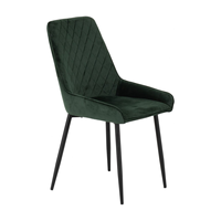 Chaise de salle à manger nordique élégante à dossier haut avec pieds en métal chaise de salle à manger en velours rembourré pour meubles de salon à la maison