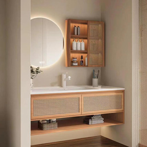 Modern smart makeup floating bathroom vanity LED <b>mirror</b> cabinet <b>wall</b> mounted bathroom cabinet - Product Image 6