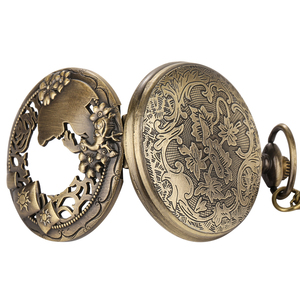 นาฬิกาพกสไตล์โบราณสีบรอนซ์ พร้อมธีมการผจญภัยของอลิซ จี้สร้อยคอวินเทจ นาฬิกาจี้แบบย้อนยุคพร้อมสายโซ่สำหรับเป็นของขวัญ - Product Image 4