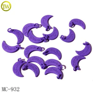 Bracelet Pendants Custom Purple Color Mini Moon Charms Women Accessory Stamped Letter Bracelet Pendant Tags For Gift