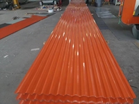 Tôle de Toiture Métallique Colorée Galvanisée PPGI, Tôle Ondulée en Acier Revêtue de Zinc, Cadre en Acier, Plaque de Polycarbonate, Auvent de Toiture