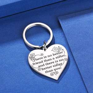 Porte-clés meilleurs amis "pas des soeurs par le sang mais des soeurs par coeur" cadeau de bijoux d'amitié pour femmes filles porte-clés anneau - Product Image 6