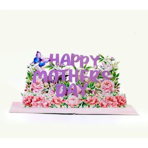 Mother's Day 3D Pop-Up Peony Floral Design Greeting Card with Digital Printing and Gloss Lamination for Mom and <b>Wife</b> Gift - Product Image 2