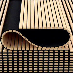 แผ่นอะคูสติกไม้ระแนงดีไซน์ทันสมัยพร้อมผิวเคลือบวีเนียร์เพื่อประสิทธิภาพสูงในสำนักงาน ห้องสตูดิโอทันสมัย และพื้นที่โรงแรม - Product Image 3