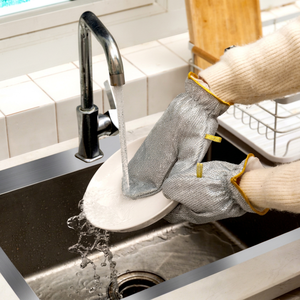 Gants de vaisselle en fil d'acier, multifonctionnels, durables, imperméables, résistants à l'huile et à l'usure pour le nettoyage de la cuisine. - Product Image 1