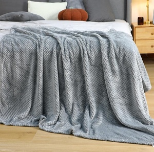 Trang trí đảo ngược dứa kẻ sọc Jacquard <span class=keywords><strong>flannel</strong></span> chăn mềm ấm cúng giường ấm áp chăn - Product Image 2