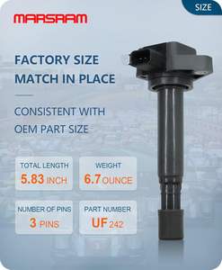Ensemble de <span class=keywords><strong>6</strong></span> bobines d'allumage Marsram pour 2001-2008 pour CL/RL/TL et pour Accord/Odyssey (30L/32L/35L) OE UF242/C1221/30520P8EA01 - Product Image 5