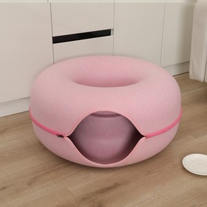 Polyester Felt Donut Art Deco Modern Cat Nest <strong>Four</strong> <strong>Seasons</strong> Universal Indoor Home <strong>Decor</strong> Cat Tunnel Bed - Product Image 4
